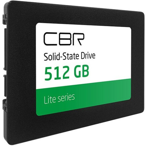 SSD CBR SSD-512GB-2.5-LT22, серия Lite, 512 GB, 2.5", SATA III 6 Gbit/s, SM2259XT, 3D TLC NAND, R/W speed up to 550/520 M