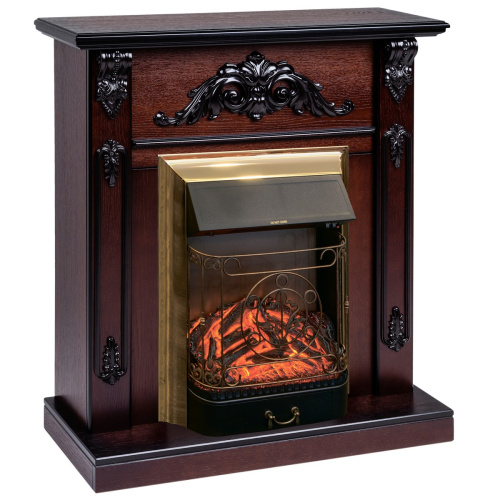 Электрокамин RealFlame Anita AO античный дуб с очагом Majestic Lux Brass