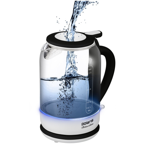Электрочайник Polaris PWK 1753CGL белый/черный