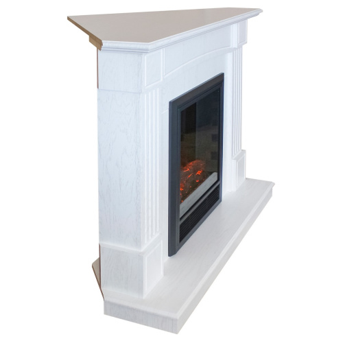 Электрокамин RealFlame Andrea Corner WT фактурный белый с очагом 3D Oregan