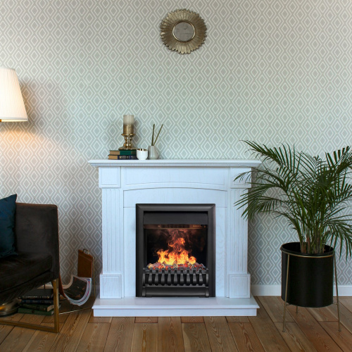 Электрокамин RealFlame Andrea WT фактурный белый с очагом 3D Oregan