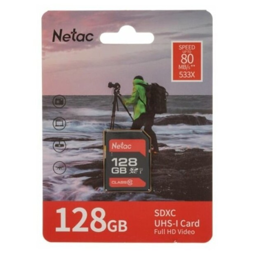 Карта памяти SDHC Netac Class 10 UHS-I P600 (NT02P600STN-128G-R) 128Gb