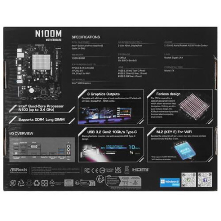 Материнская плата ASRock N100M