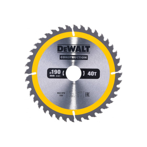 Пильный диск Dewalt Construct DT1945-QZ 190/30 40 ATB