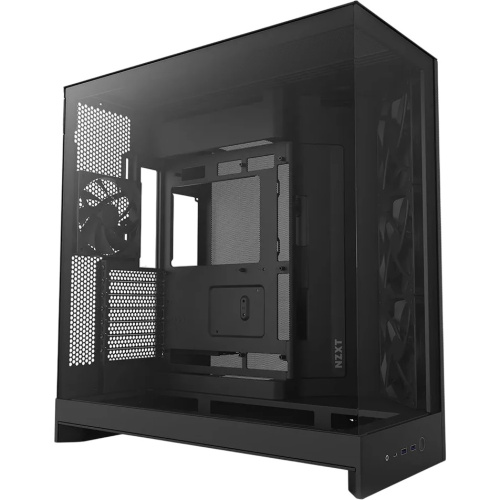 Корпус NZXT H9 Flow RGB+ (CM-H92FB-P1) без БП (2025), Midi-Tower, TG, 6x140mm + 1x120mm RGB, 2xUSB-A 3.2 1xUSB-C E-ATX, ATX, mITX Black