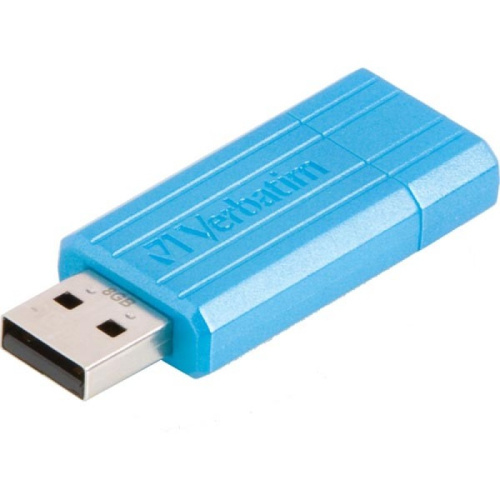 Flash Drive Verbatim PinStripe, 8GB USB 2.0, Синий (47398)