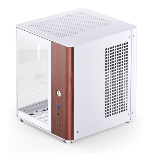 Корпус JONSBO TK-0 White без БП, боковая панель из зак. стекла (панорама), mini-ITX, SFX, белый