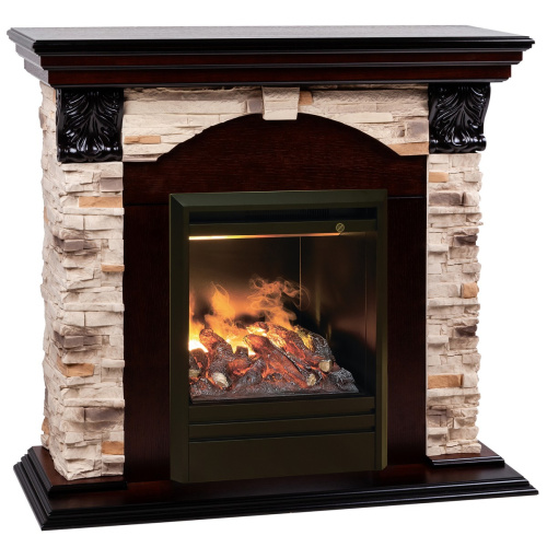 Электрокамин RealFlame Dublin Rock AO античный дуб с очагом 3D Olympic