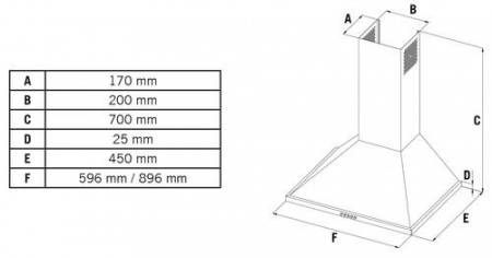 Вытяжка каминная Simfer 8960SM черный