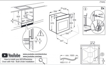 Электрический духовой шкаф Electrolux EOD5C70BZ черный