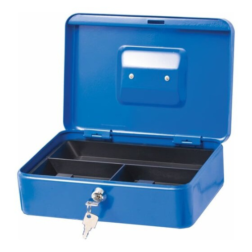 Ящик для денег BRAUBERG 290335 90х180х250мм, ключевой замок, синий